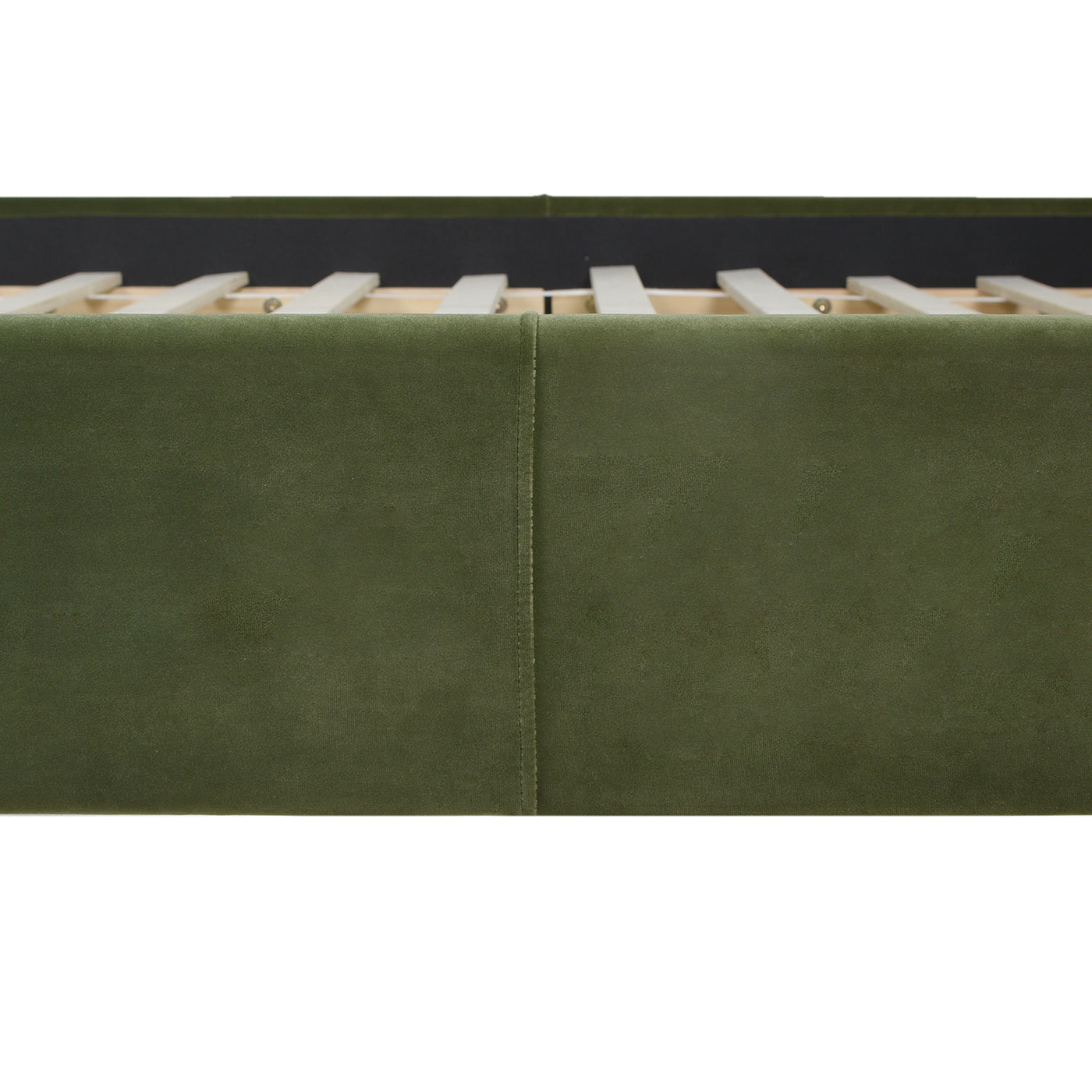 Stockholm Modern Wavy Headboard Platform Bed, King, Olive