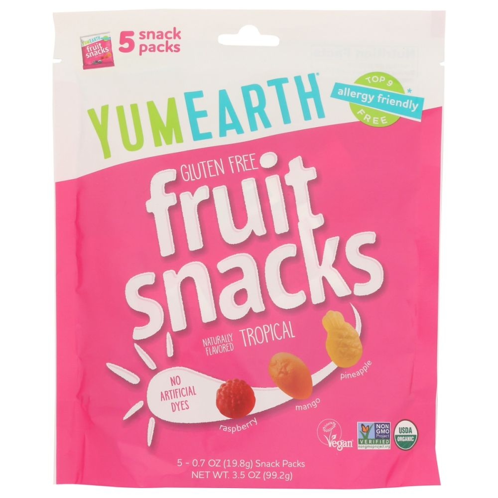 YUMEARTH: Organic Tropical Fruit Snacks 5Ct, 3.5 oz