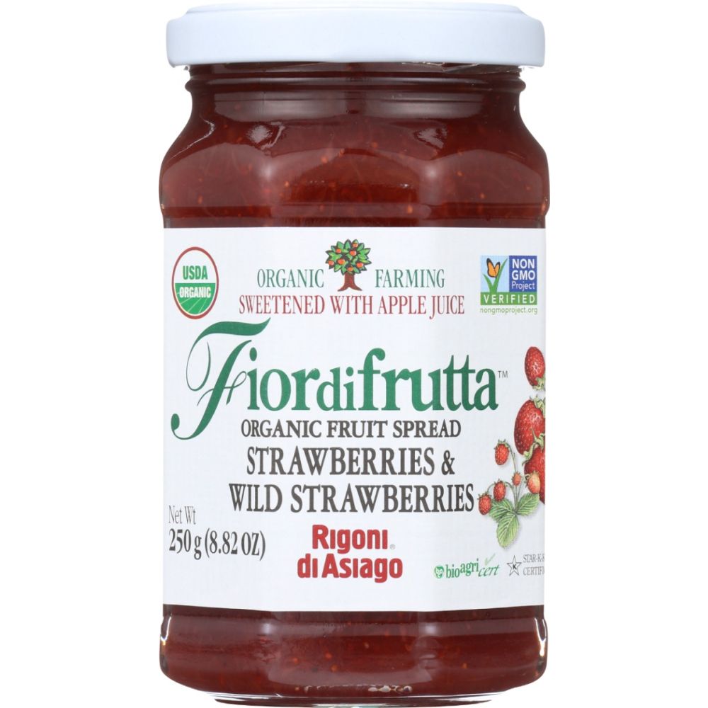 RIGONI: Fiordifrutta Strawberries and Wild Strawberries, 8.82 oz