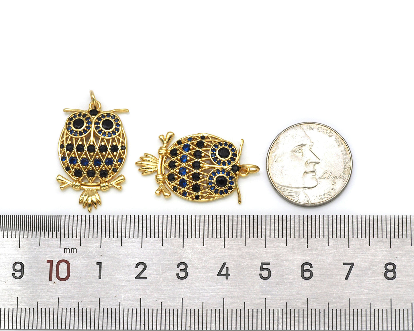 CZ Night Owl Charm, Sku#LK581