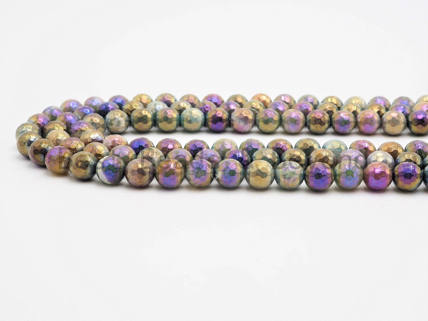 Mystic Plated Faceted Indian Agate Beads, SKU#U426