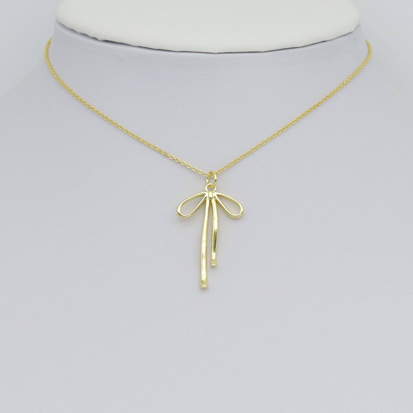Gold Bowknot Shape Charm Pendant, Sku#LK1052