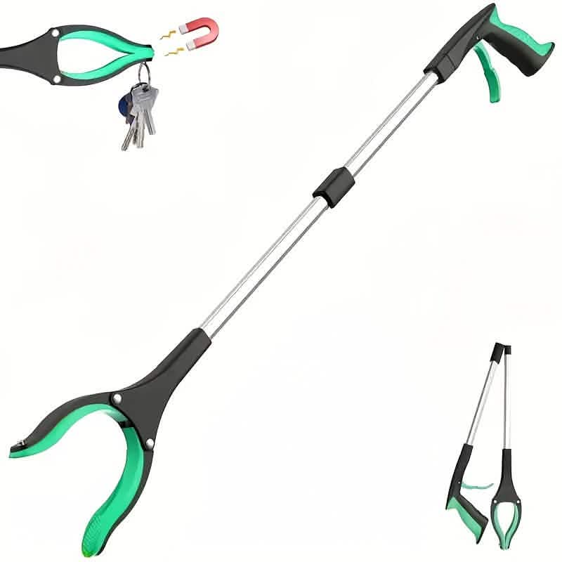Pince de ramassage pliable en acier robuste – 81 cm avec aimant et poignée antidérapante