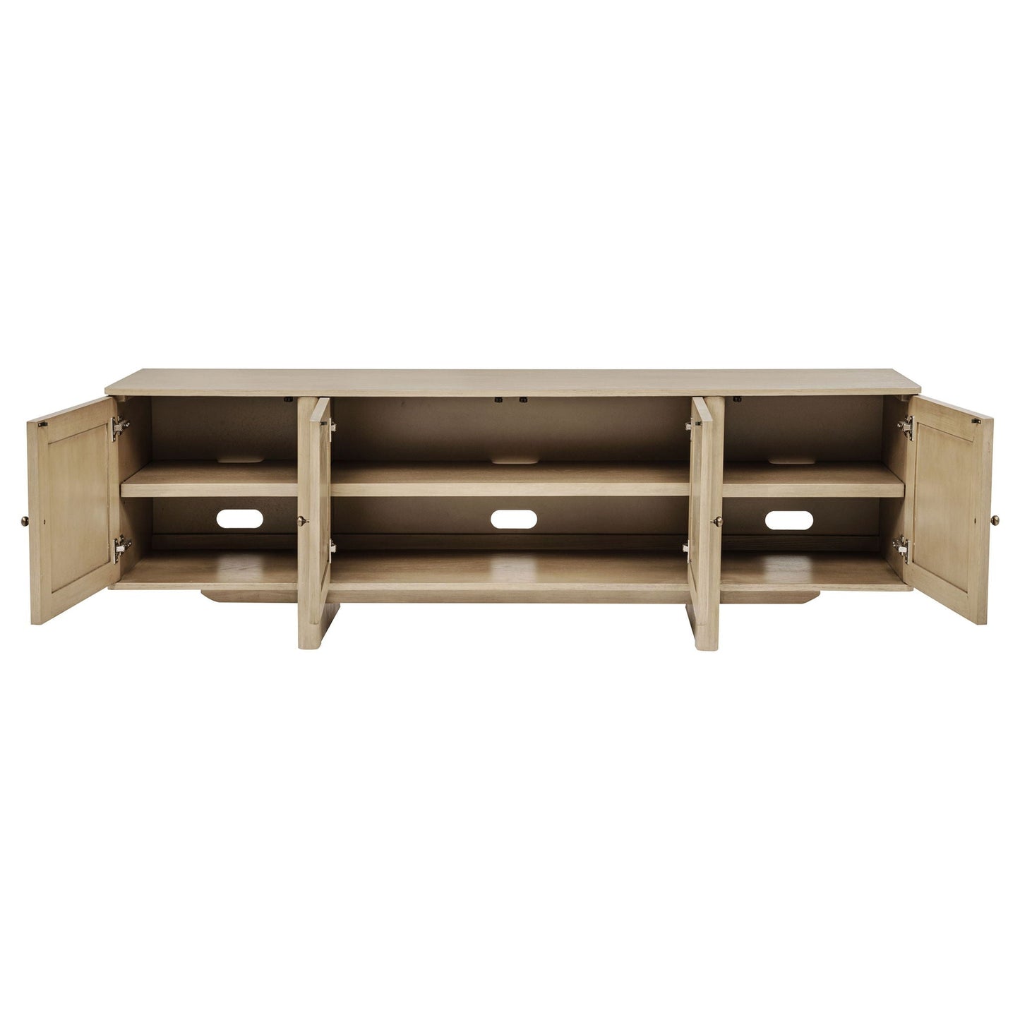 Kailani 79-inch 4-door Cane TV Stand Media Console Beige Oak