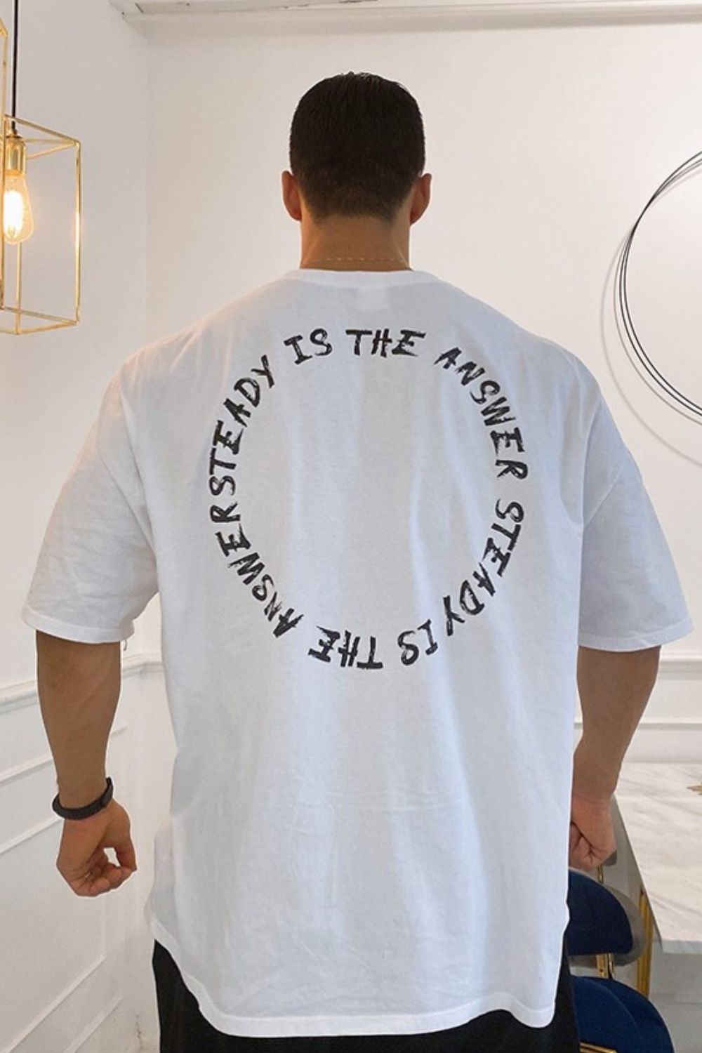 Men's Plus Size Letter Round Neck Half Sleeve T-Shirt