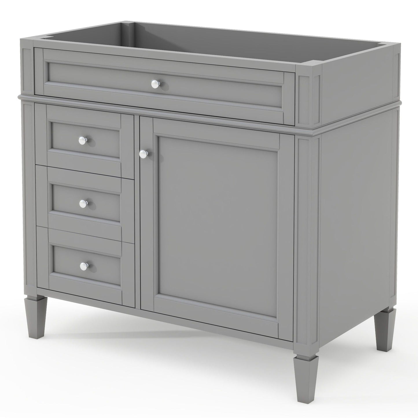 Bathroom Vanity With 2 Drawers and Tip-Out Storage Cabinet