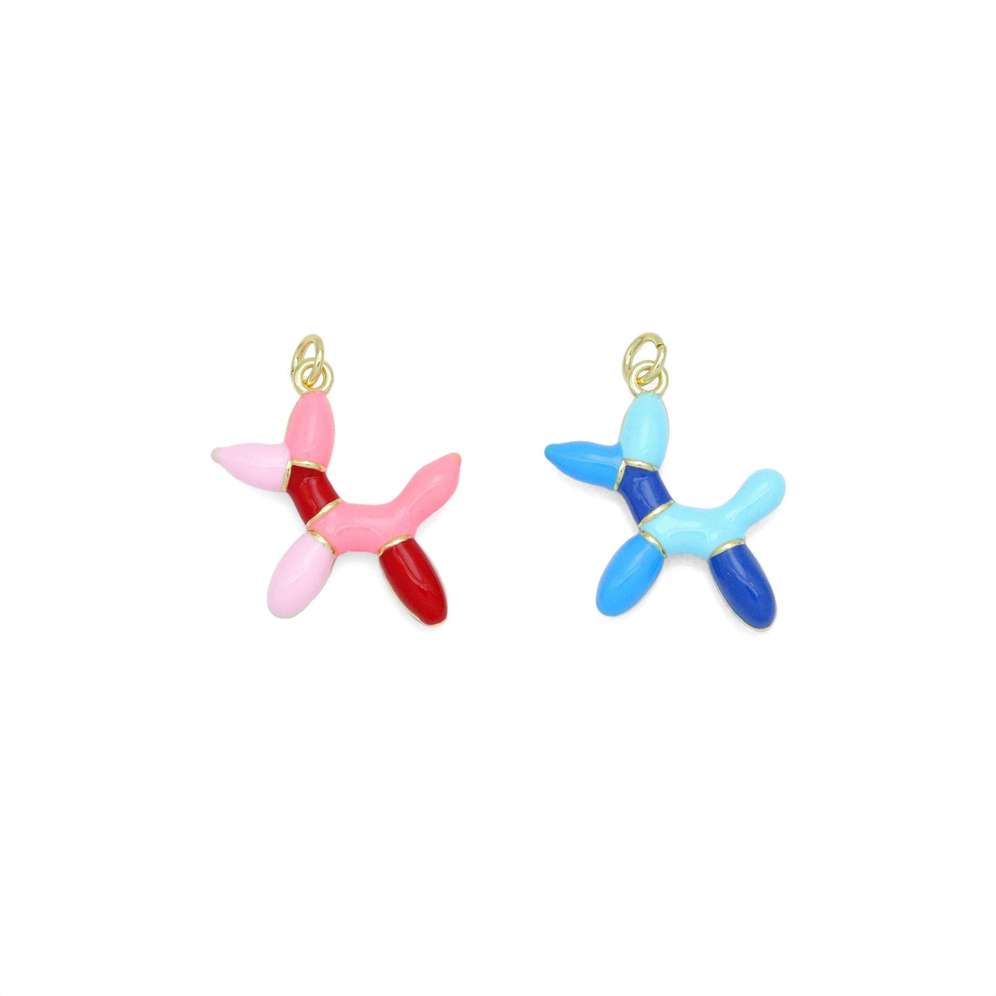 Colorful Enamel Ballon Dog Charm Pendant, Sku#LK1092