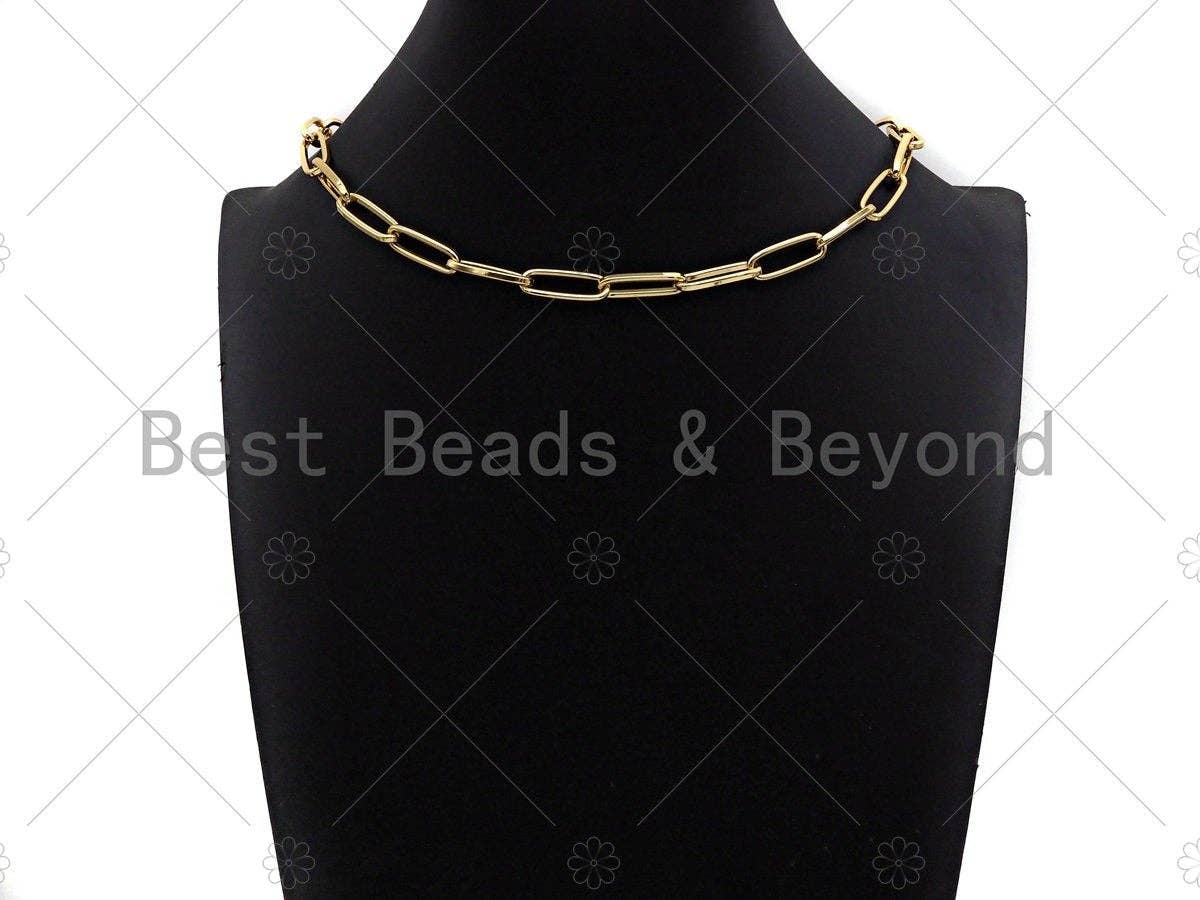 18k Gold/SIlver Filled Large Link Thick Paper Clip Chain by Yard, sku#LS01