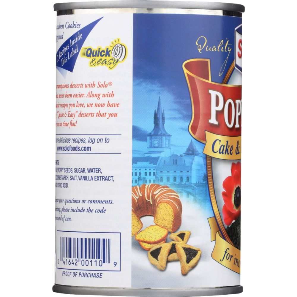 SOLO: Poppy Seed Cake and Pastry Filling, 12.5 oz