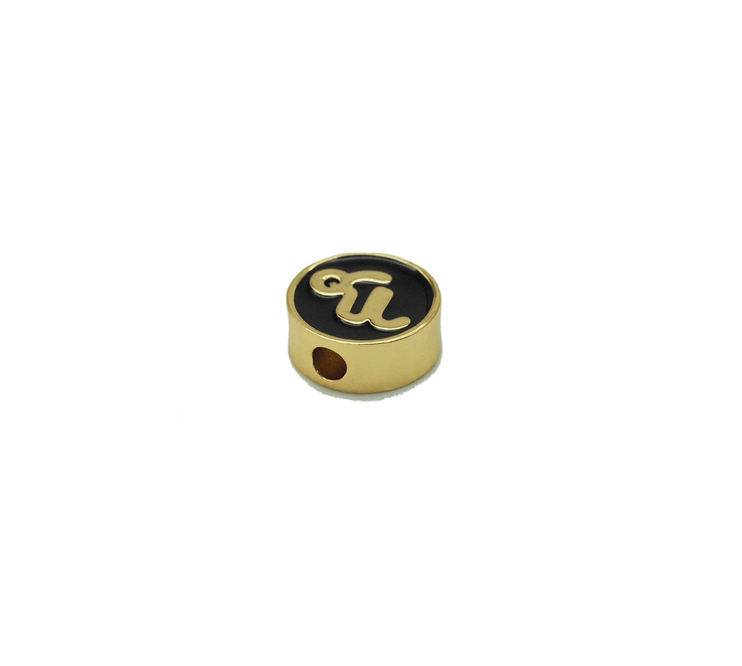 Gold Enamel Twelve Constellations Round Coin Spacer Beads, Sku#G434