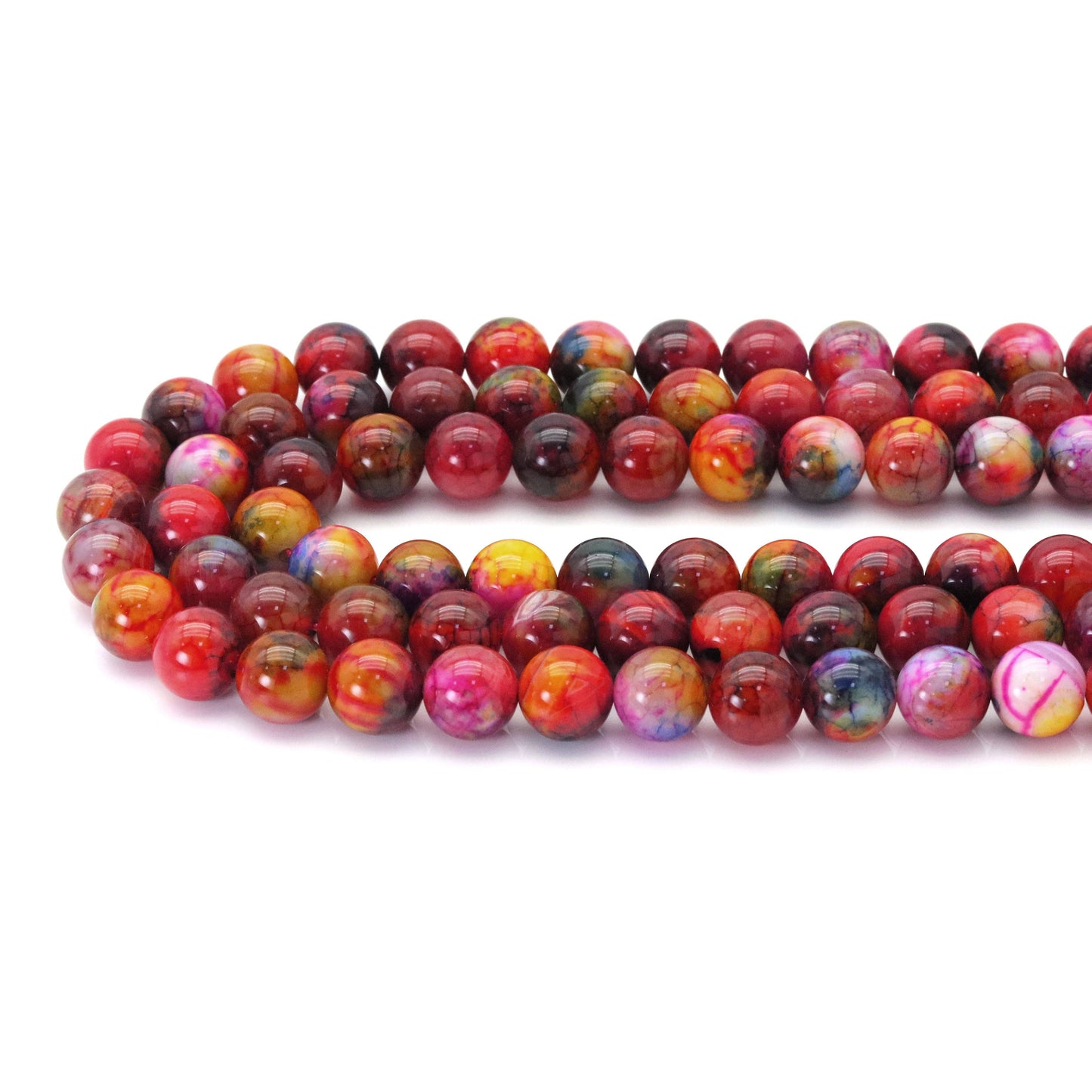 12mm/14mm Orange Blue Agate Round Smooth Beads, Sku#U1805c