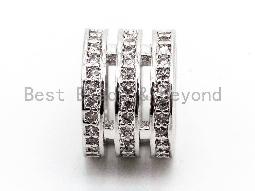 CZ Micro Pave Swirl Spacer Beads, Cubic Zirconia Spacer bead, sku#G304