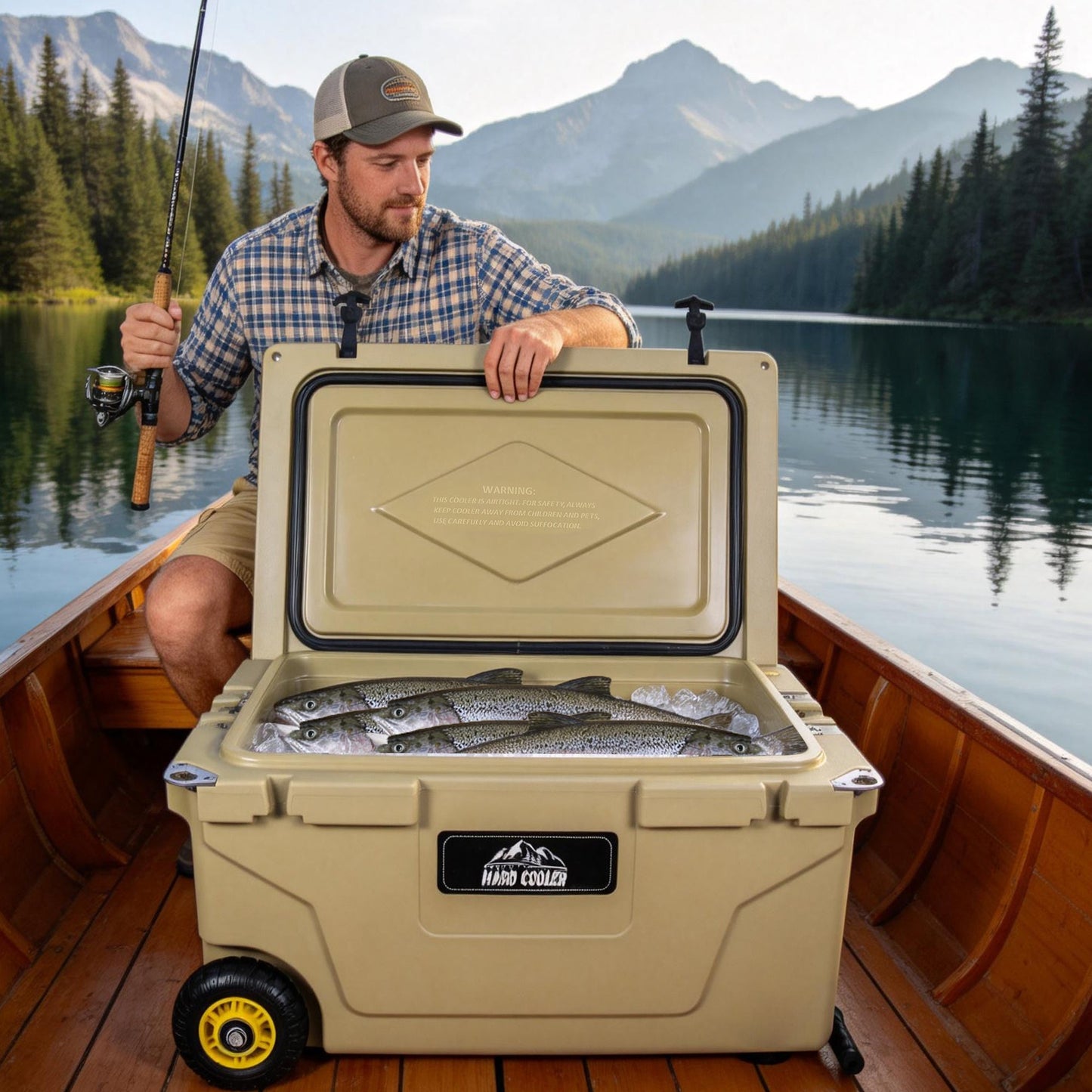 65 Quart Khaki Cooler