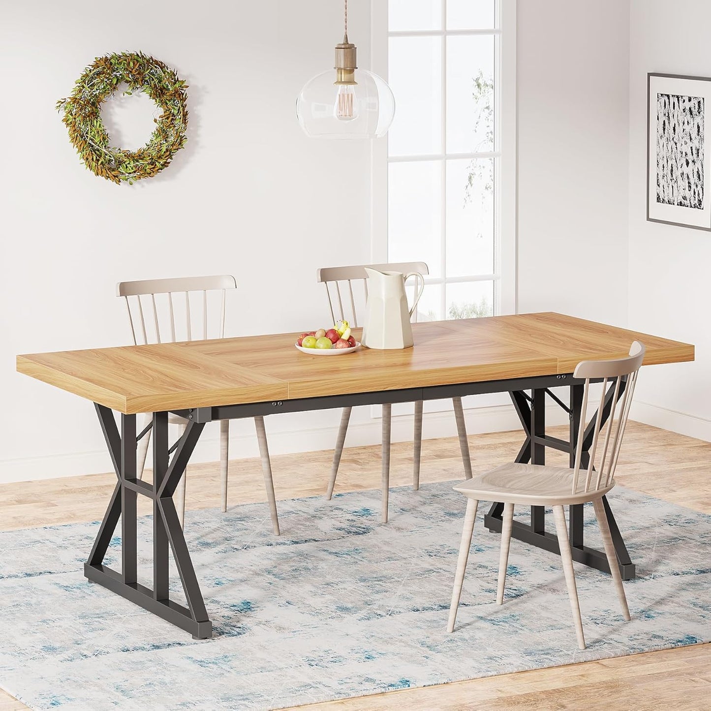 71" Farmhouse Dining Table for 6