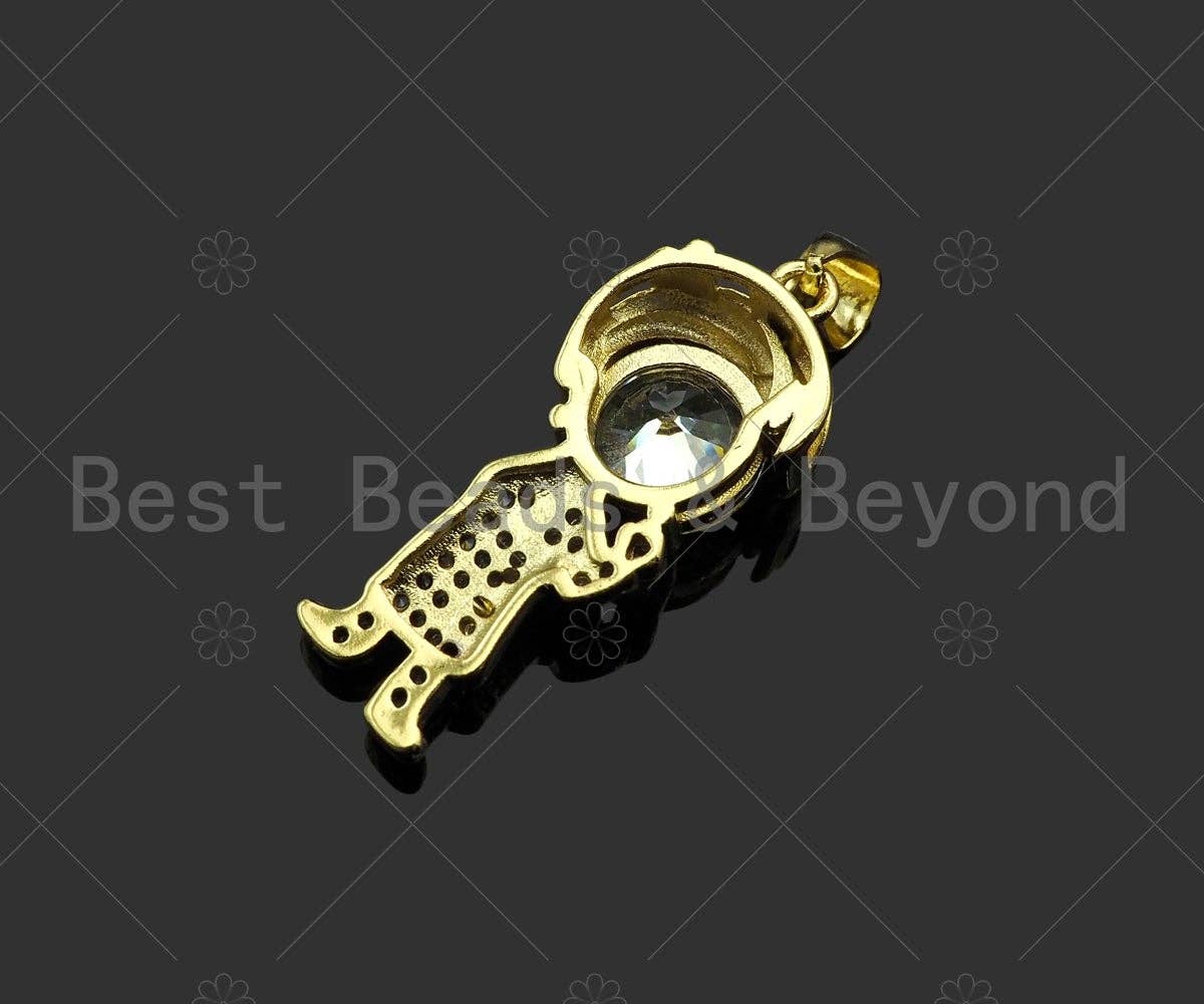 Gold Filled CZ Micro Pave Boy and Girl Shape Pendant,18K Gold Filled Big CZ Charm, Necklace Bracelet Charm Pendant,27x11mm,Sku#LK349
