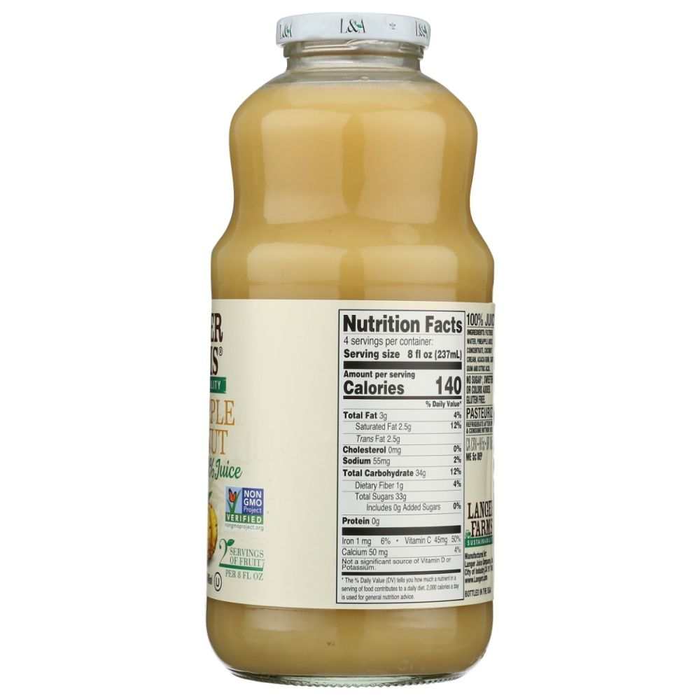 L & A JUICE: Pineapple Coconut Juice, 32 fo