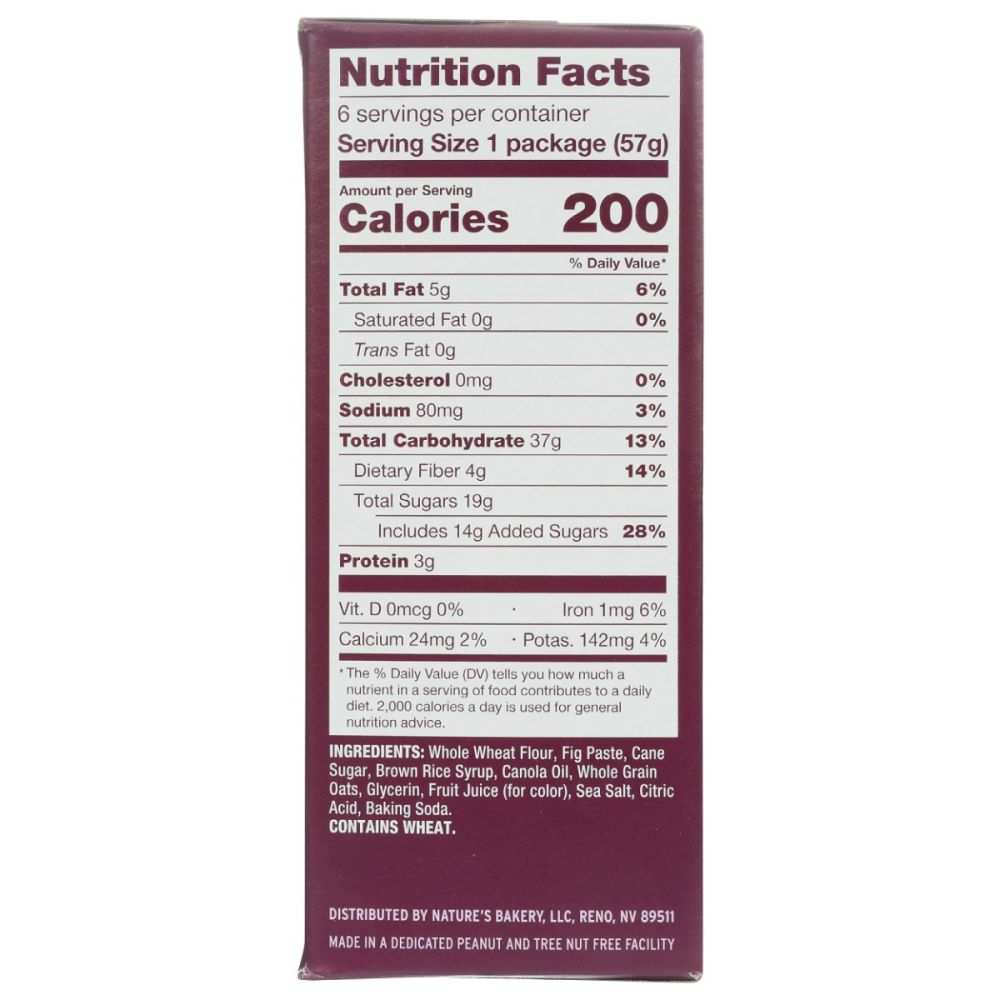 NATURES BAKERY: Whole Wheat Fig Bars Original Fig 6Ct, 12oz | Healthy