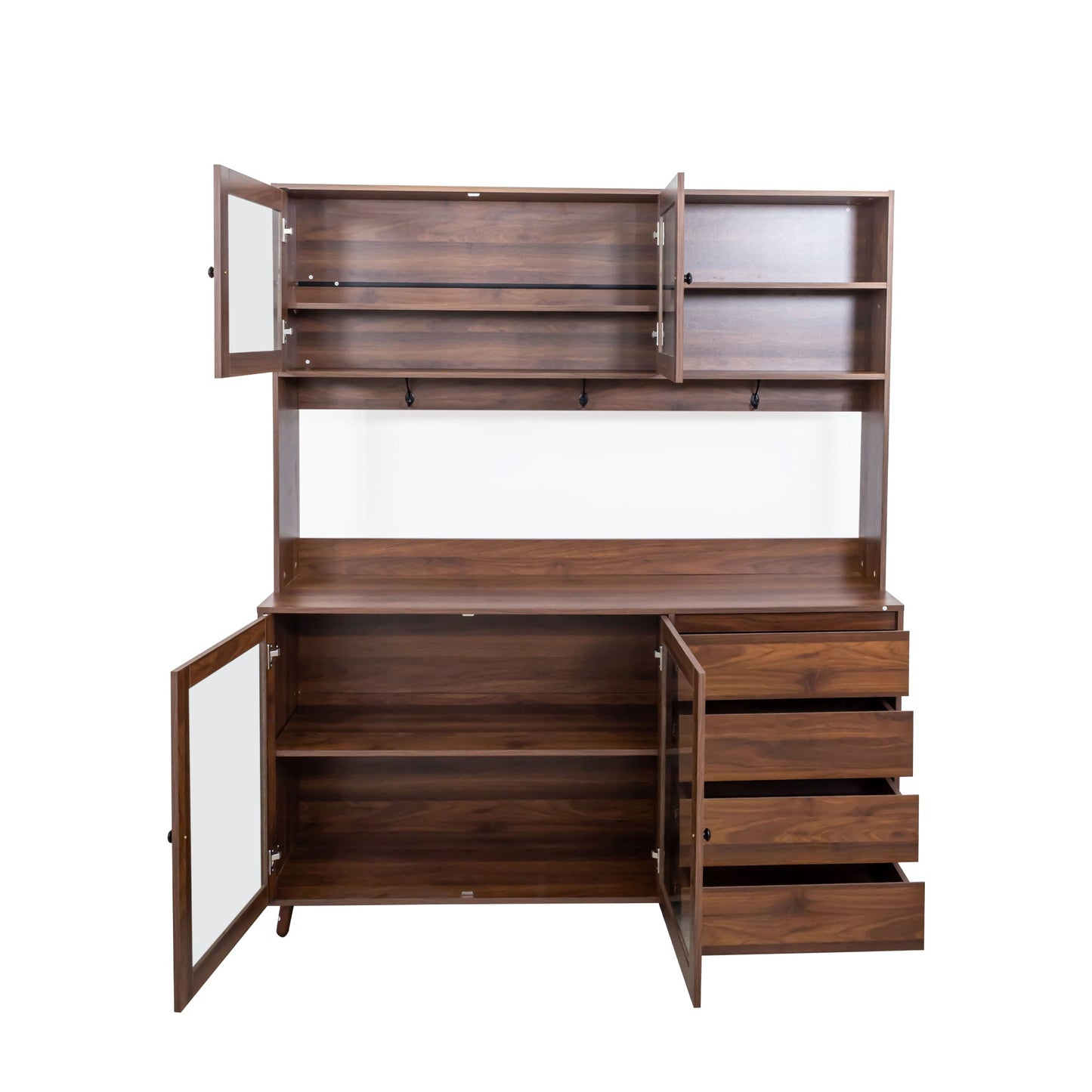 63" W Large Kitchen Hutch Cabinet