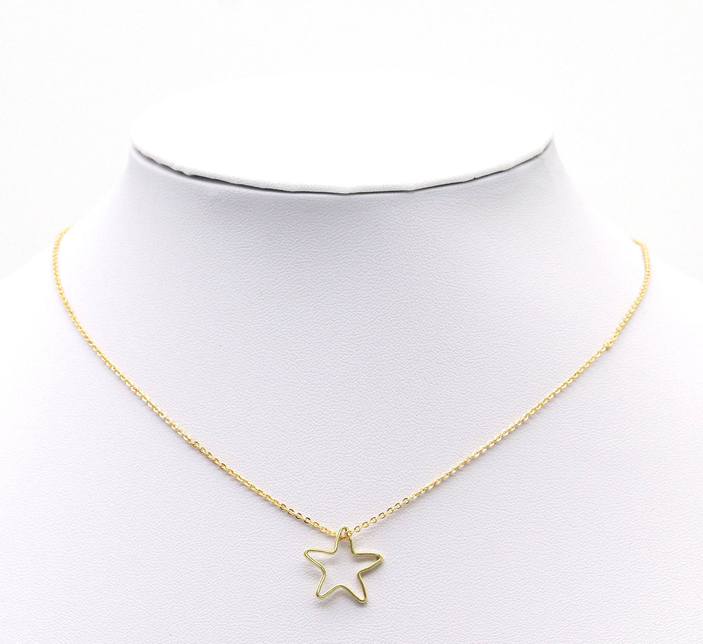 Gold Five Star Frame Shape Charm, Sku#ZX104