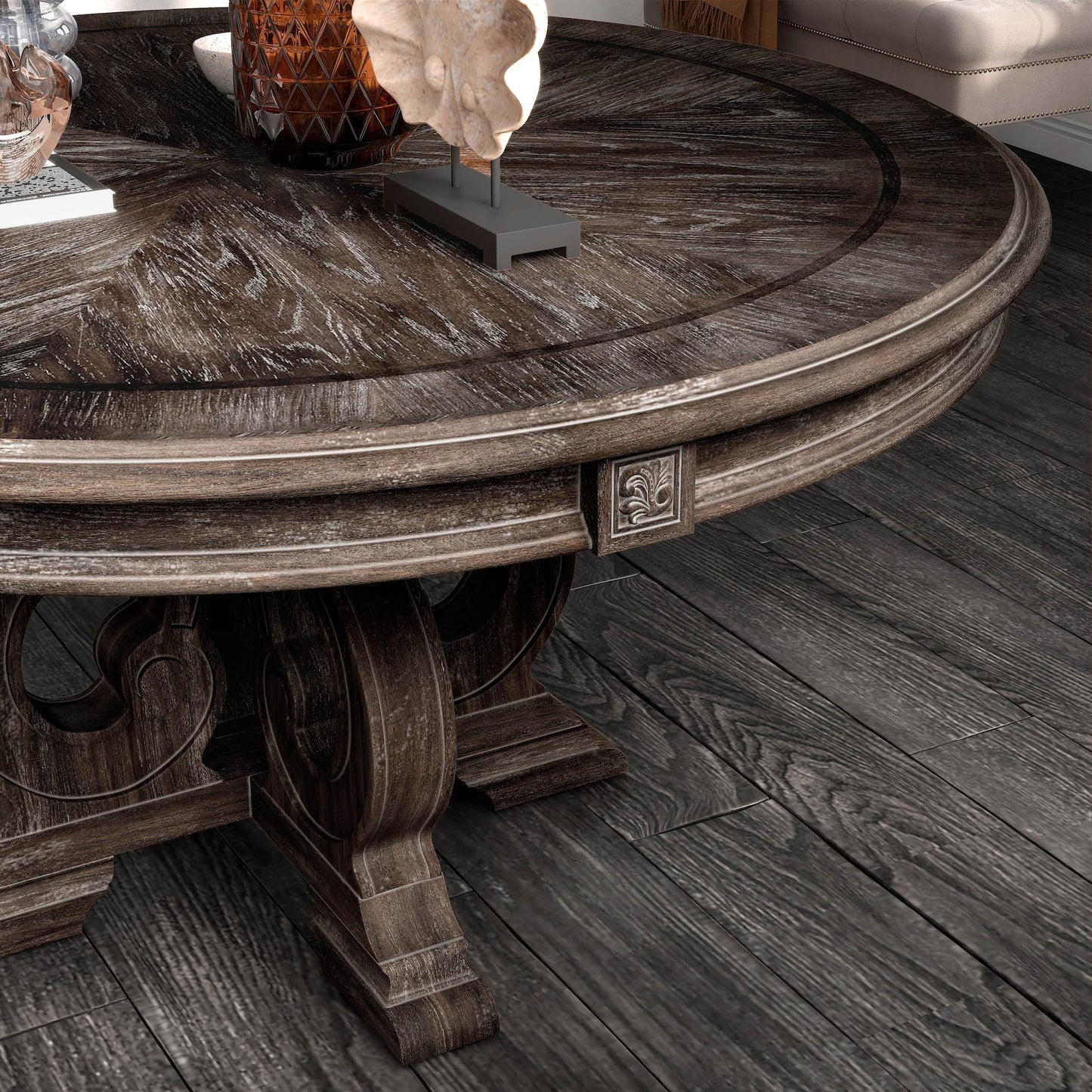 Elegant Rustic 7pc Dining Set