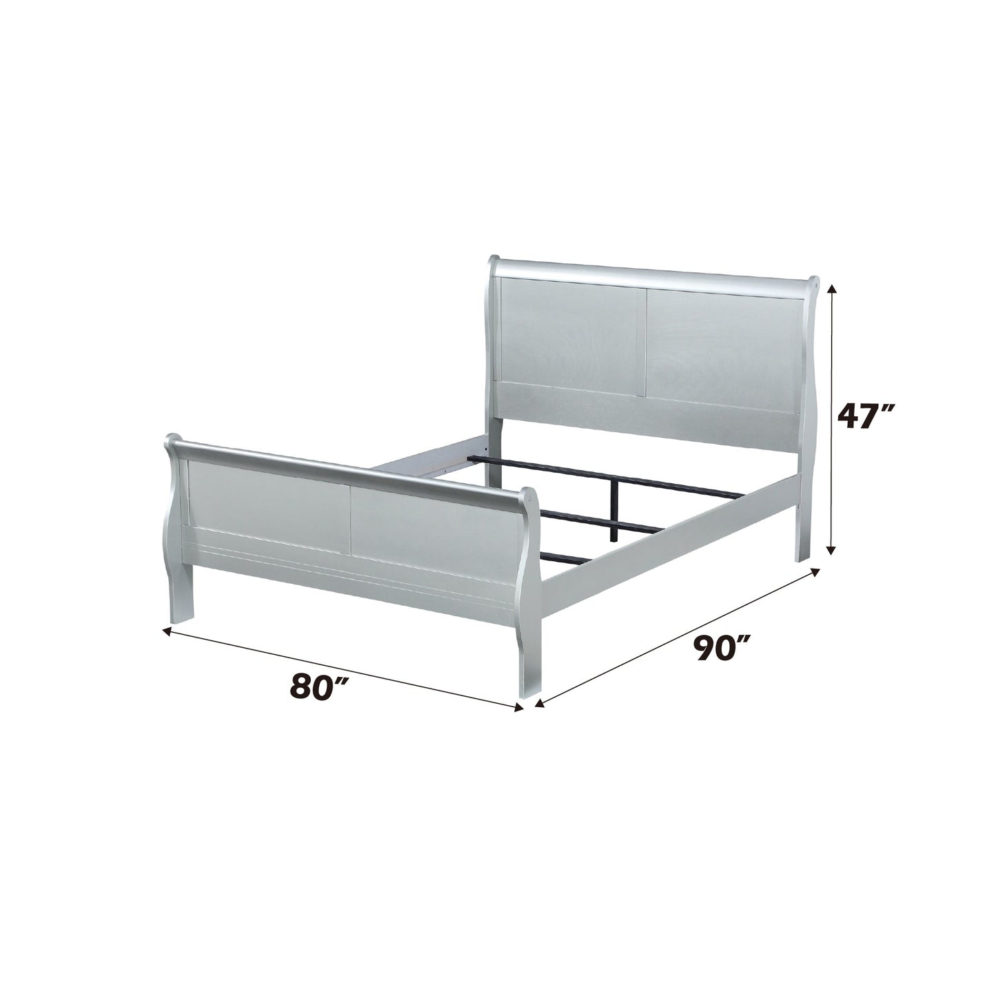 Louis Philippe Platinum Finish Eastern King Bed