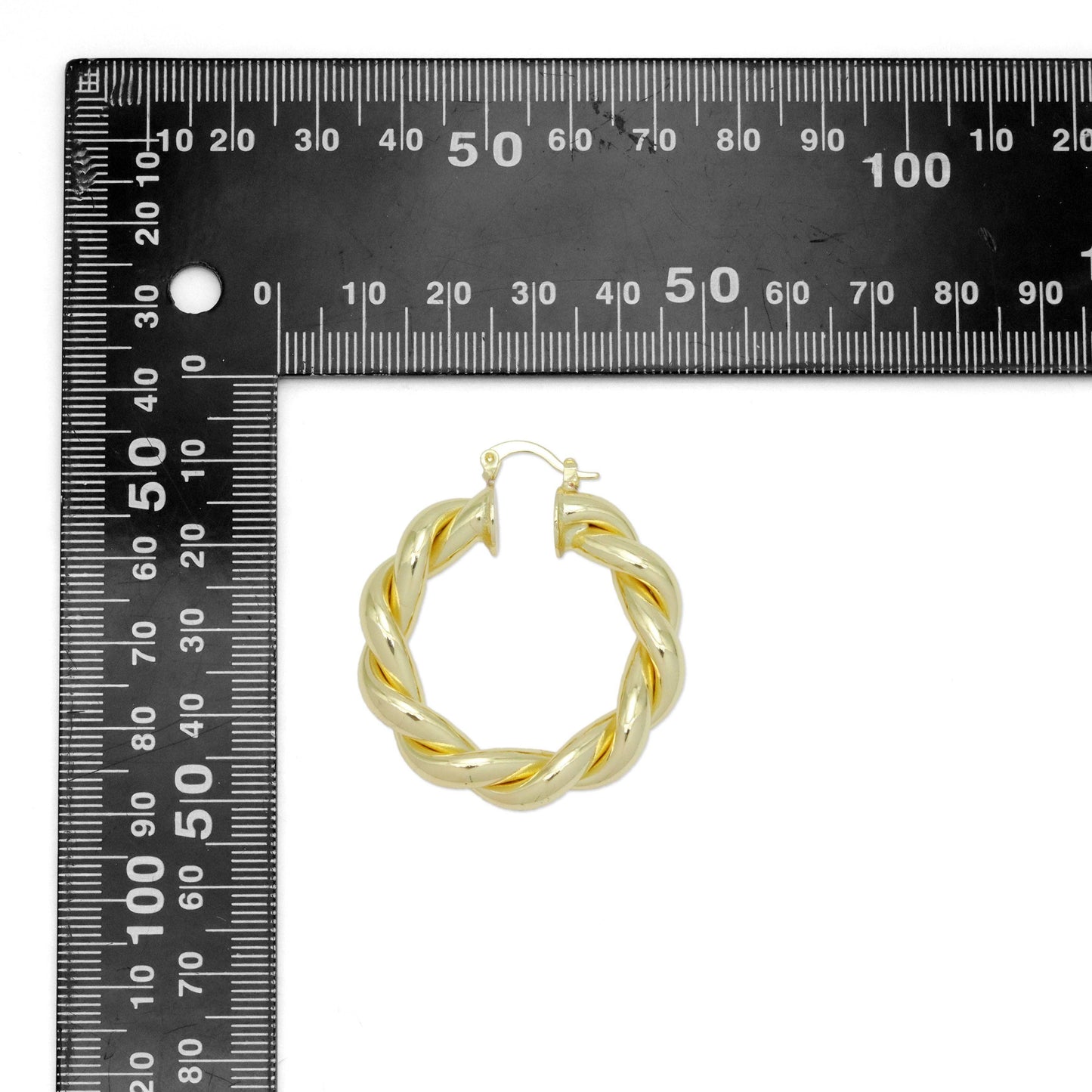 Shinny gold Twisted Hoop Earrings, Sku#LK997