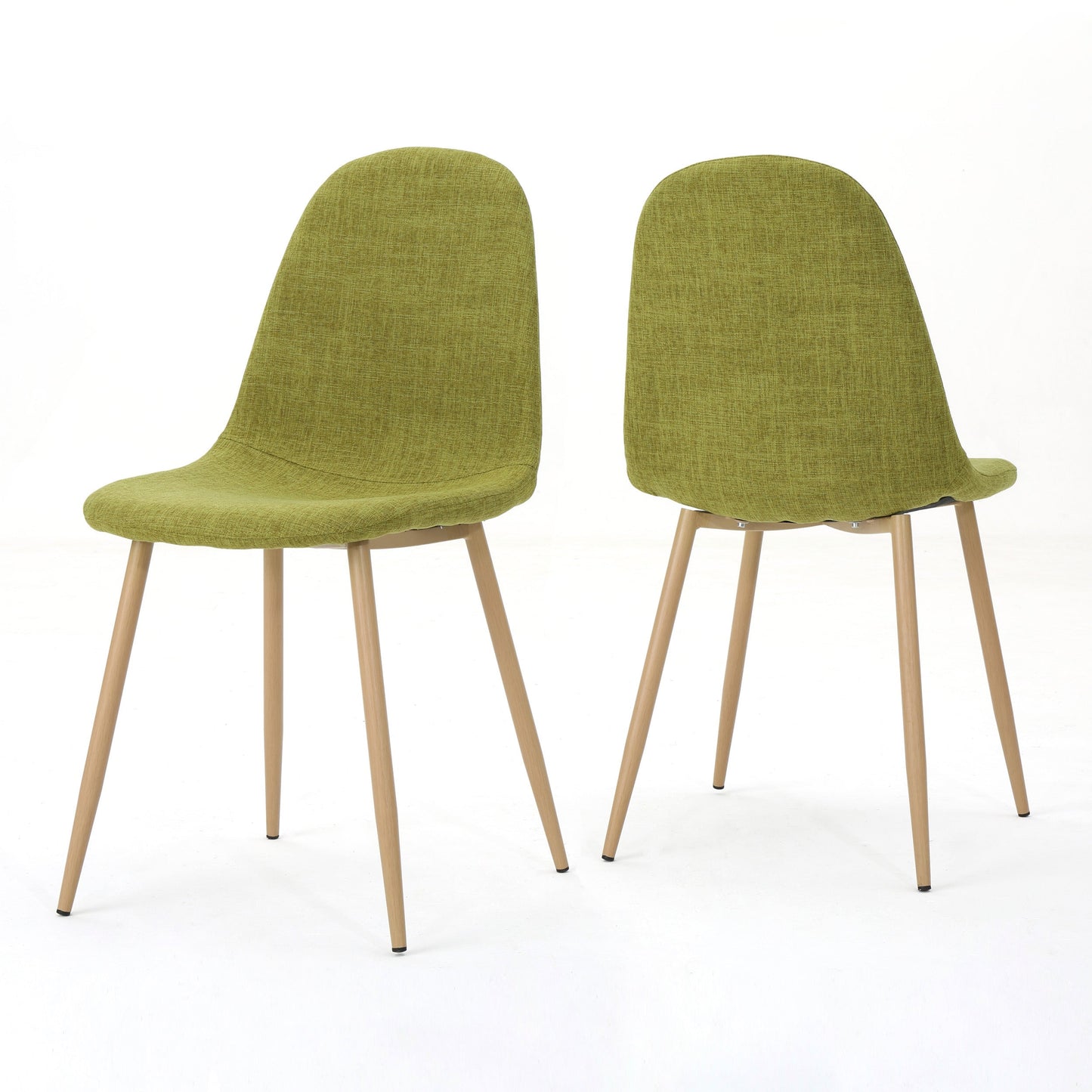 Mid-Century Modern Fabric Upholstered Dining Chairs, Set of 2