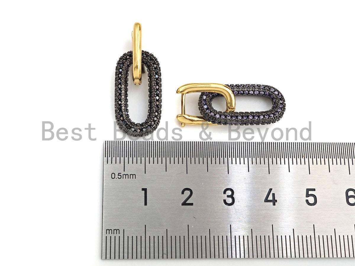CZ Huggies Dangle Chunky Oval Earring, Sku#J252