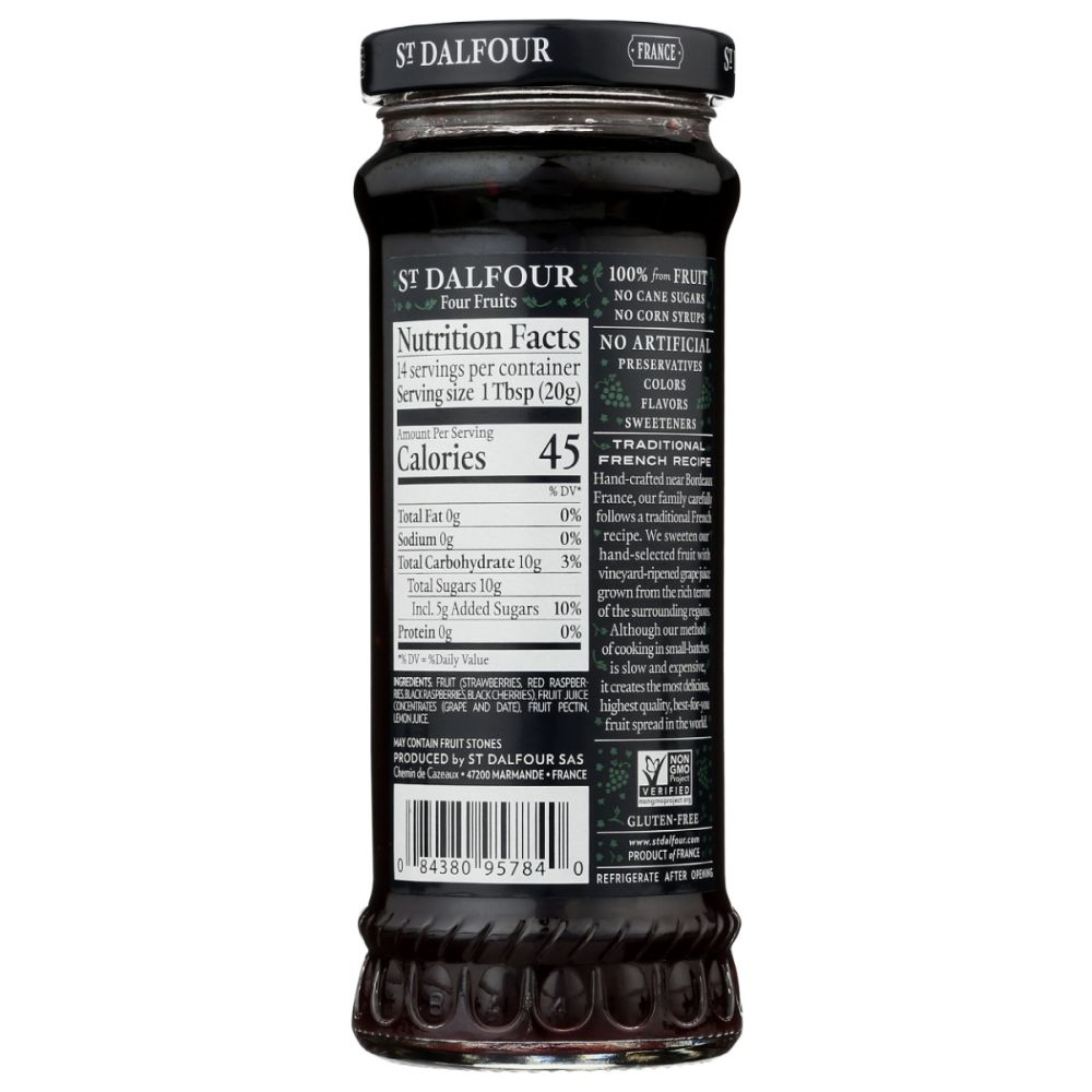 ST DALFOUR: Four Fruits Fruit Spread, 10 oz