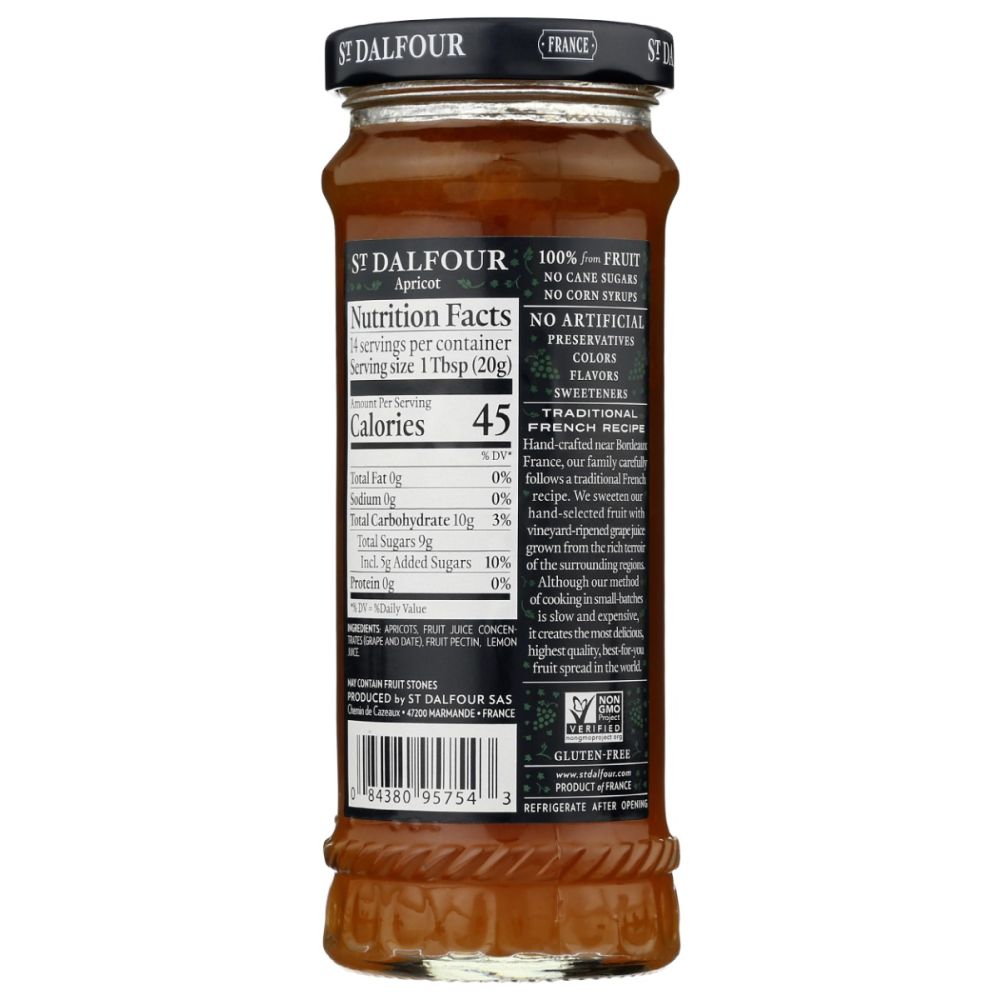 ST DALFOUR: Apricot Fruit Spread, 10 oz