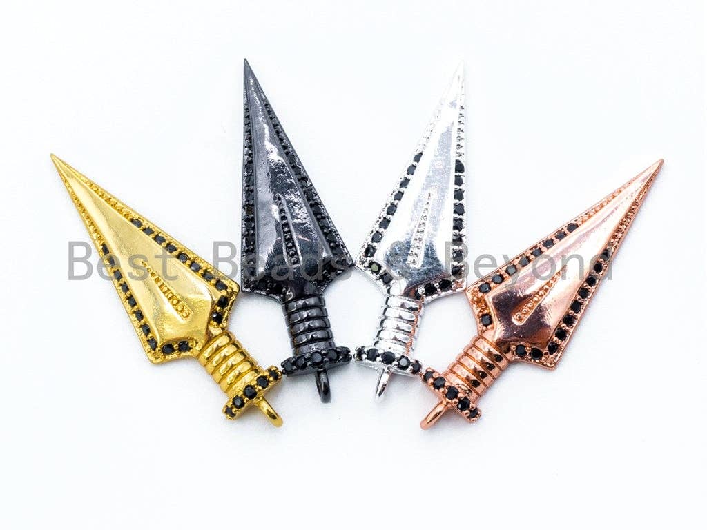 CZ Micro Pave Triangle Arrow Spike Pendant/Charm, SKU#L78