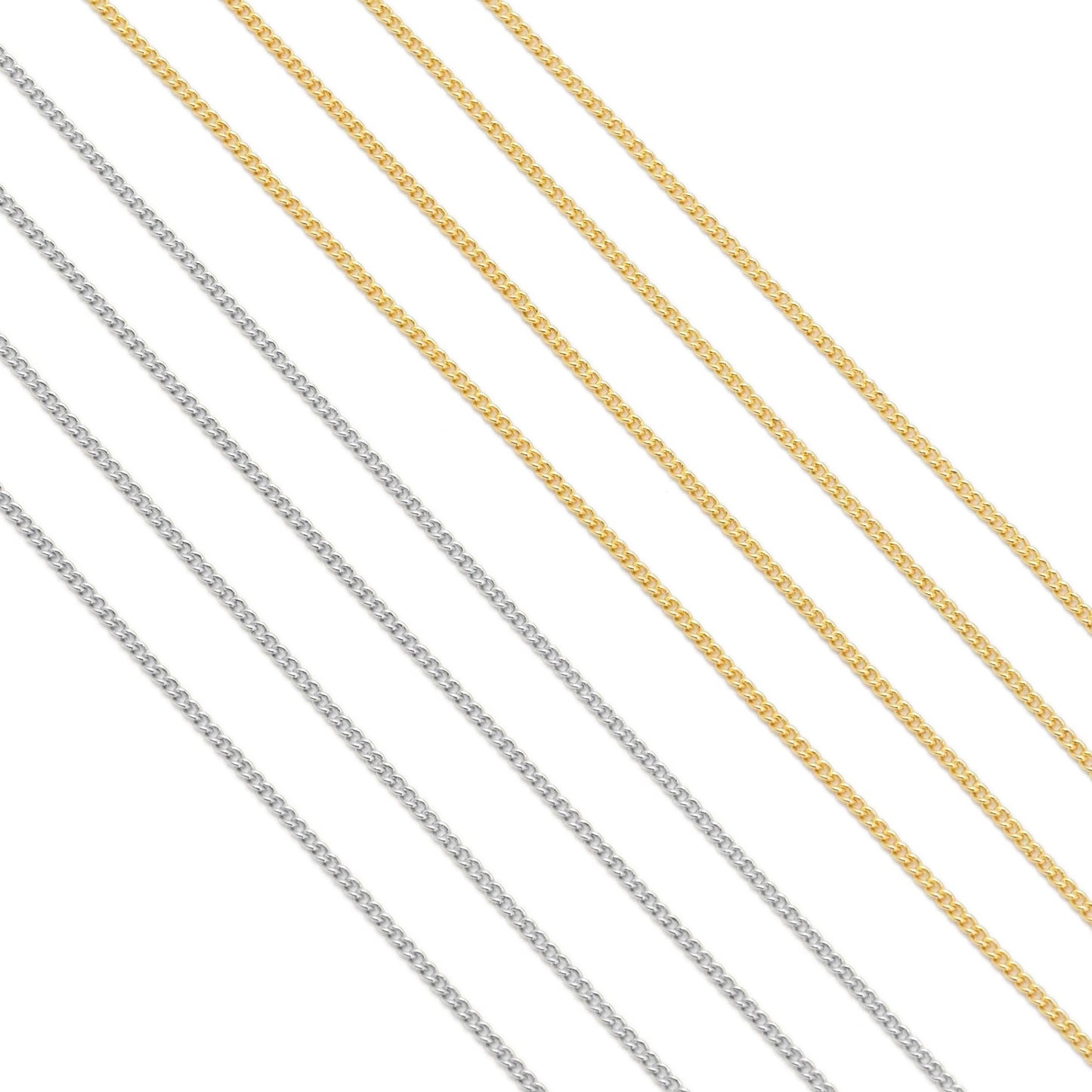 Dainty Thin Flat cuban link chain by Yard, sku#B377