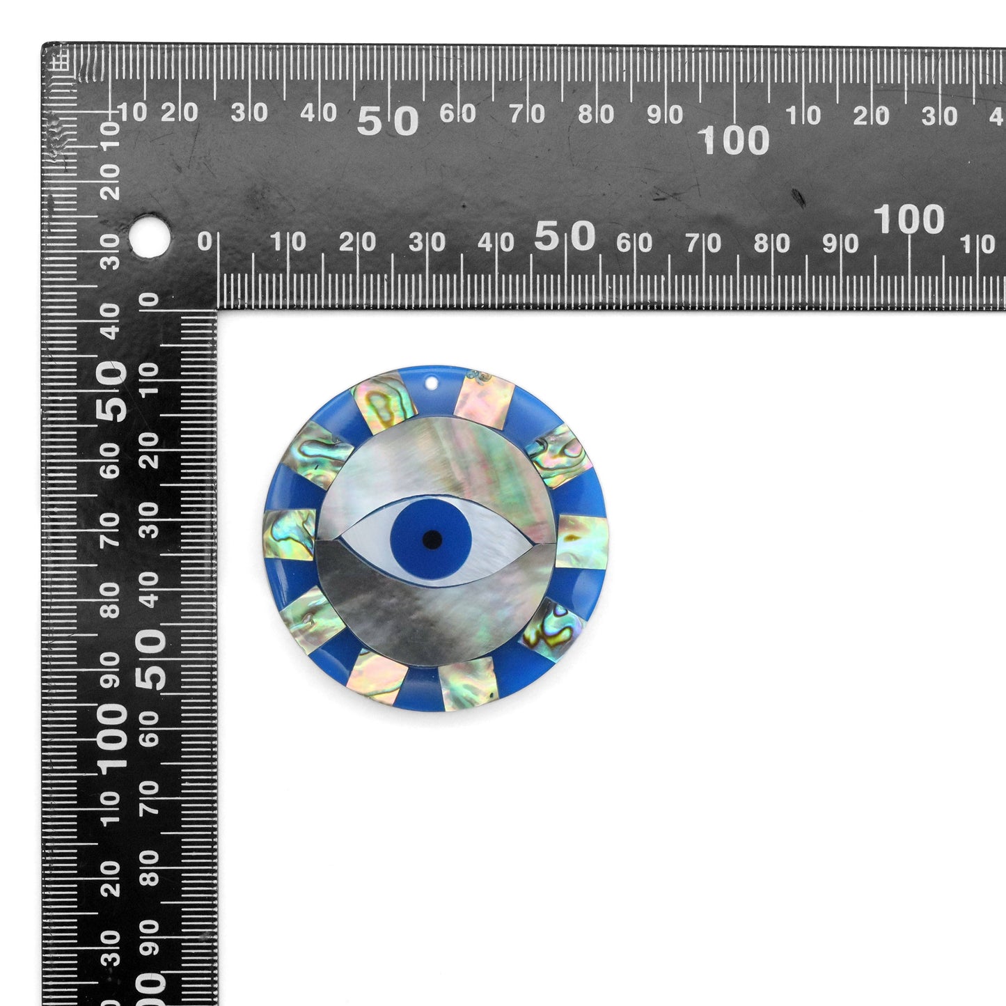 Large Blue Pearl Evil Eye Charm, Sku#LX458