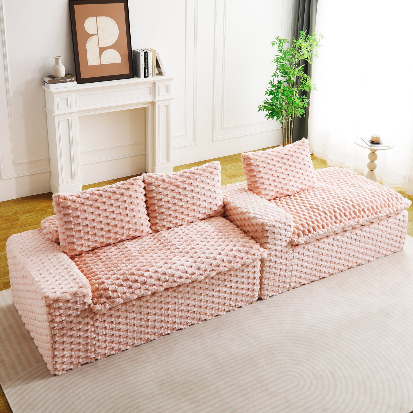 Pink Turtle Velvet Versatile Sofa