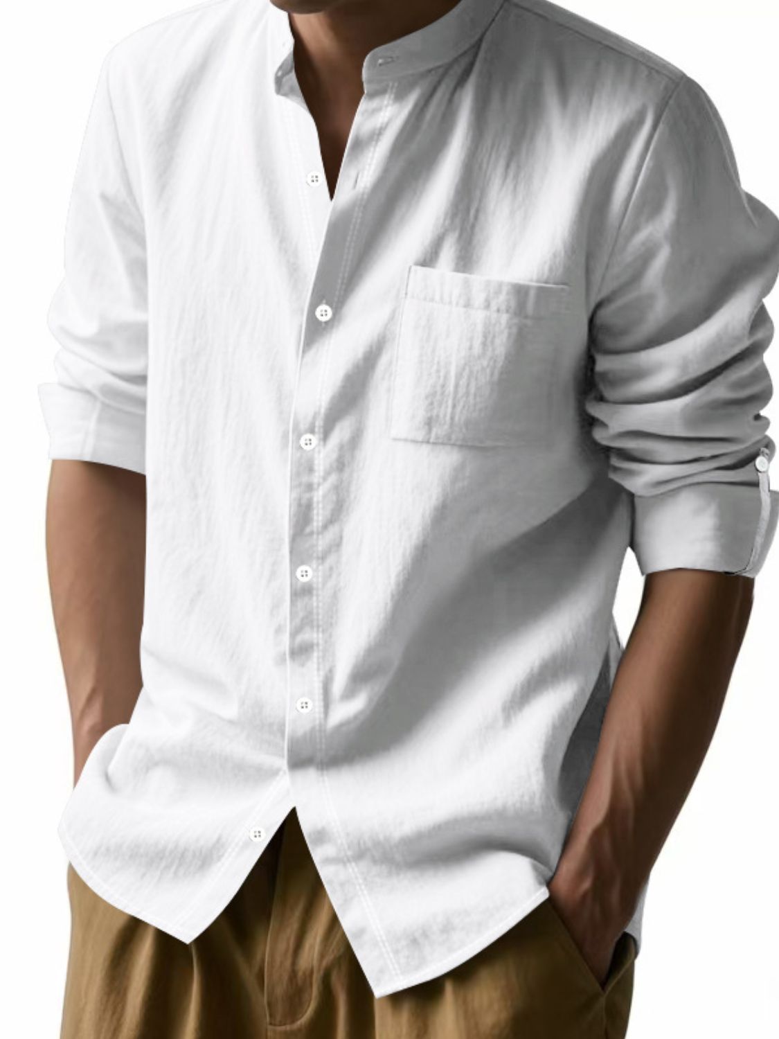 Men's Full Size Button Down Long Sleeve Shirt Plus Size