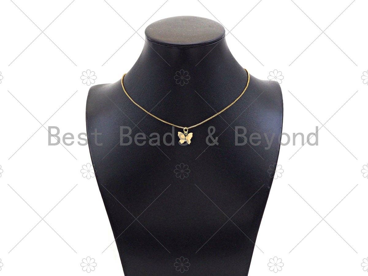 Butterfly Shape Pendant/Charm, 14K Gold Filled Butterfly Charm, Necklace Bracelet Charm Pendant,13x11mm,Sku#ZX29