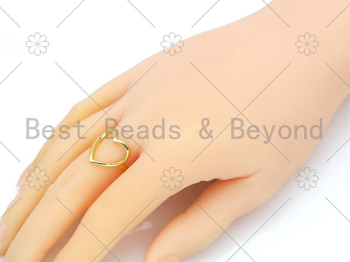 Heart Frame Shape Adjustable Ring, Sku#JL51