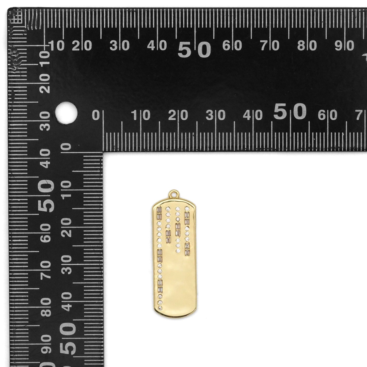 Gold Silver Celebration bar Shape Charm, Sku#B364