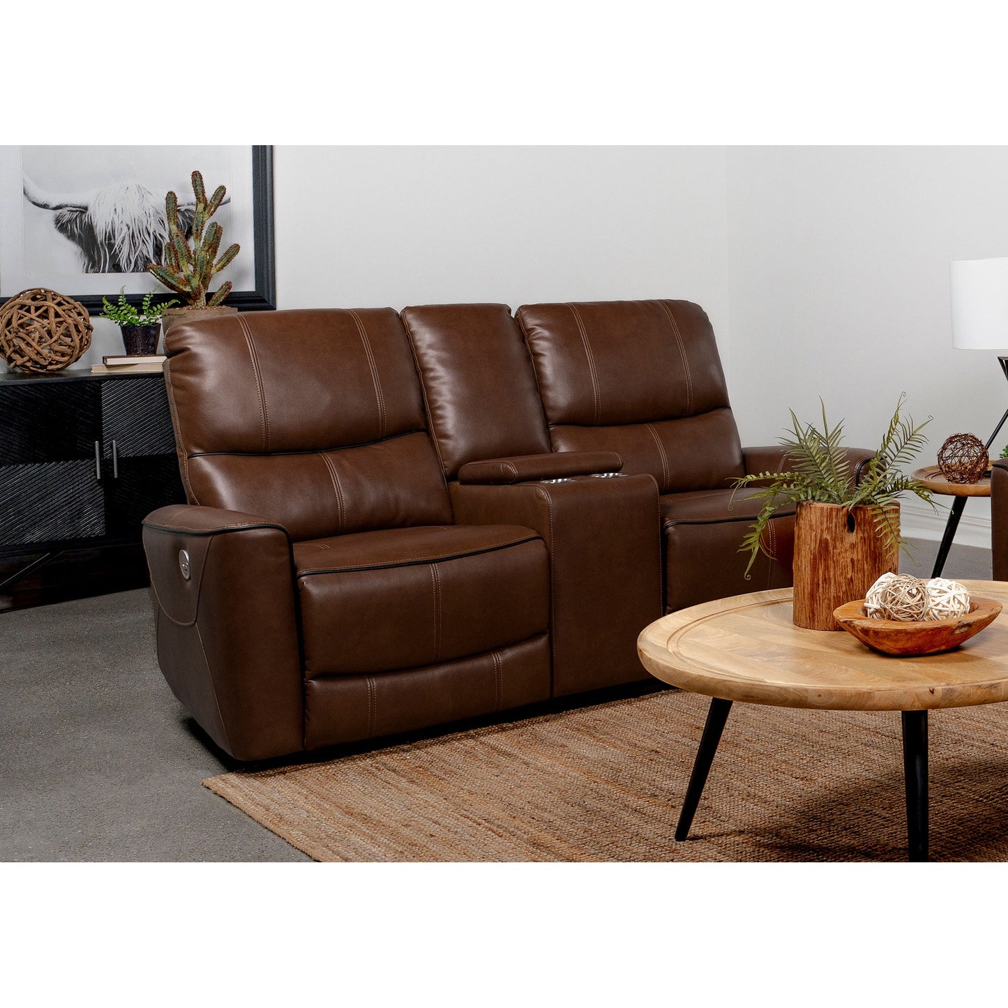 Denson Saddle Power Reclining Loveseat