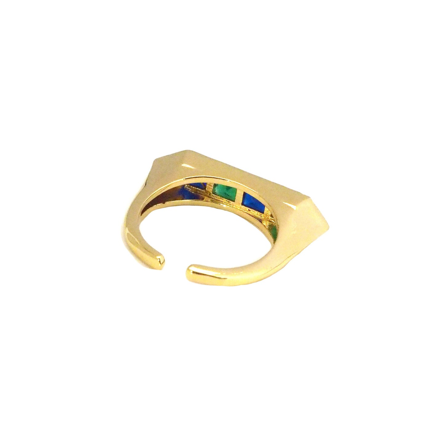 Gold CZ Arrow Bar Adjustable Ring, Sku#LK785
