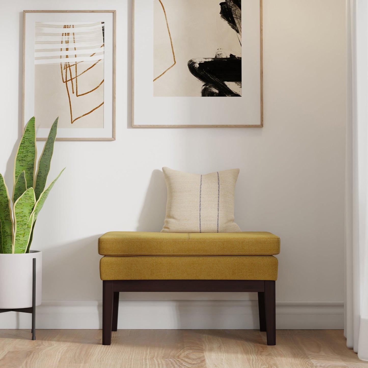 Carlson Small Ottoman Bench in Marigold