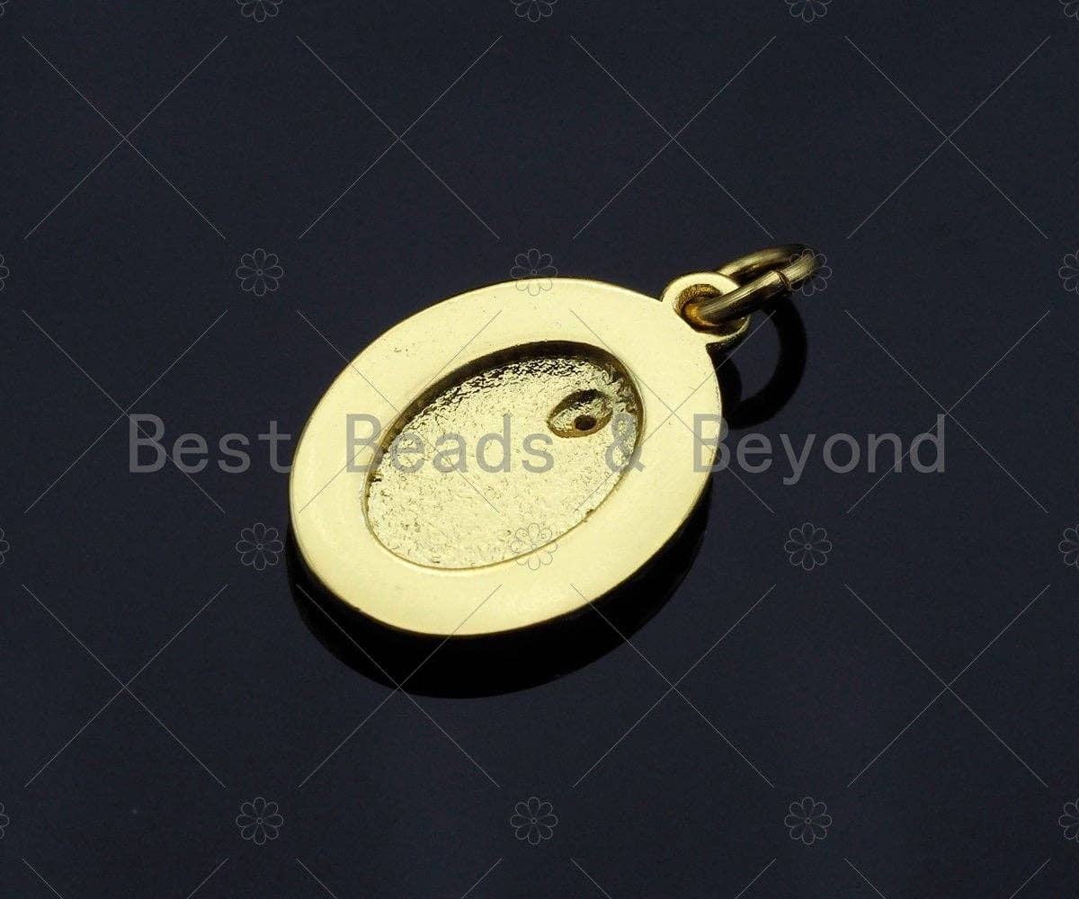 18k Shiny Gold Embossment Snake Oval Charms, Dainty Charms, Oval Pendant, Snake Pendant, Oval Necklace Charms, 12x17mm, Sku#Z1182