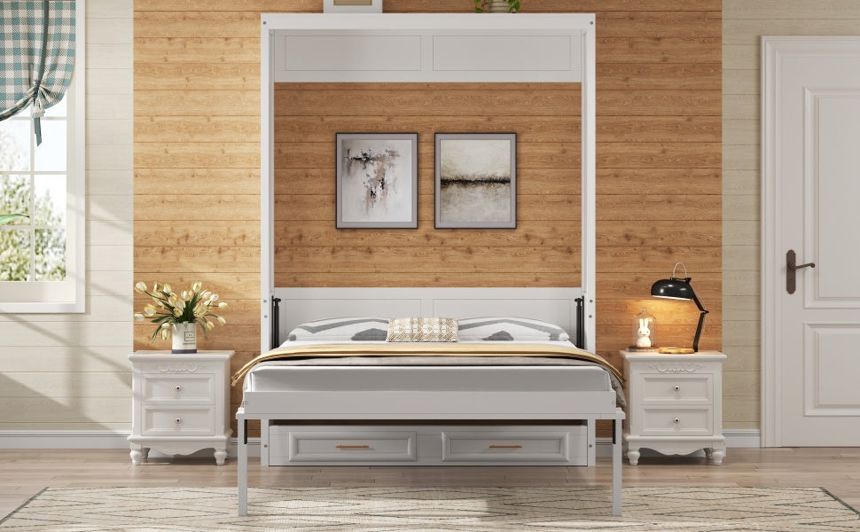 Full Size Murphy Bed with 2 Drawers