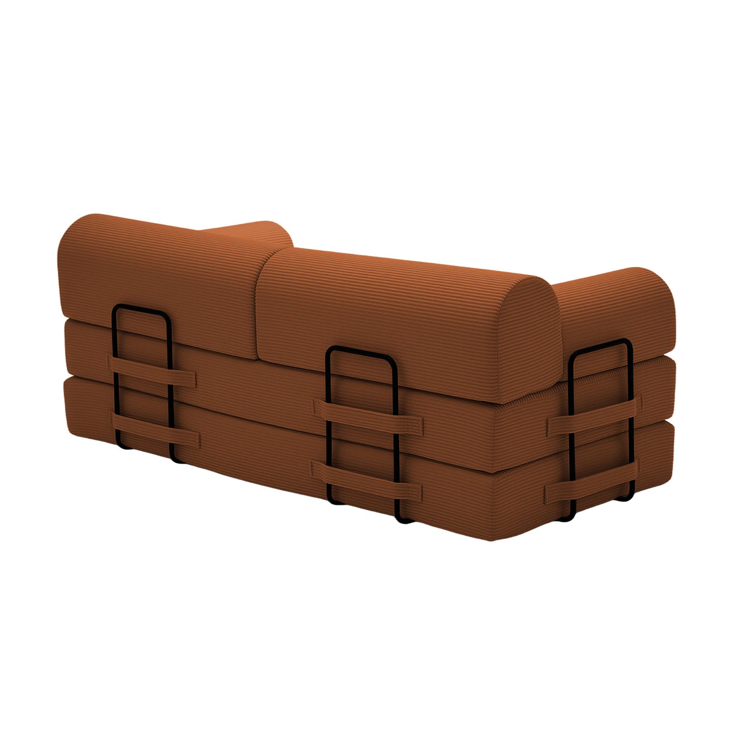 Convertible Sleeper Sofa Bed in Orange