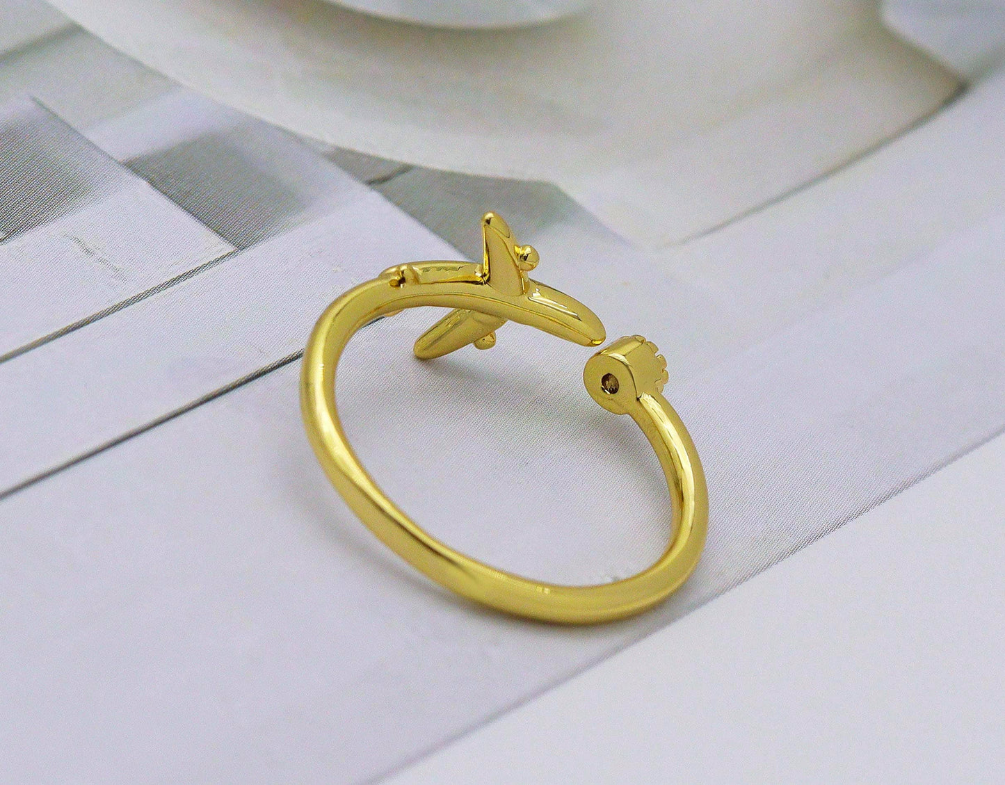 CZ Airplane Travel Ring, Sku#LD291