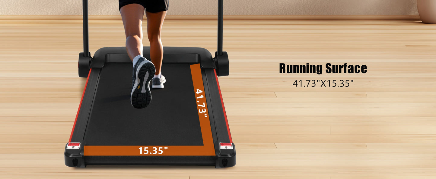 Quiet Folding Treadmill with Heart Rate Sensor