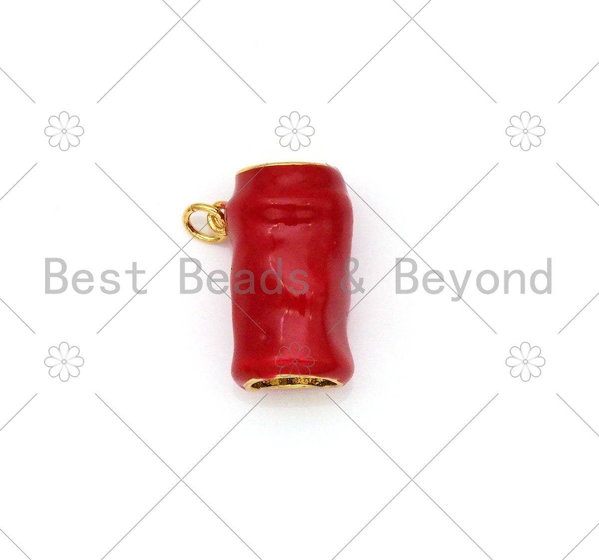 Red/Cobalt Enamel  Soda Can Pendant,18k Gold Filled Coffee Cup Charm,Enamel Pendant,Enamel Jewelry,15x21mm,Sku#LK397
