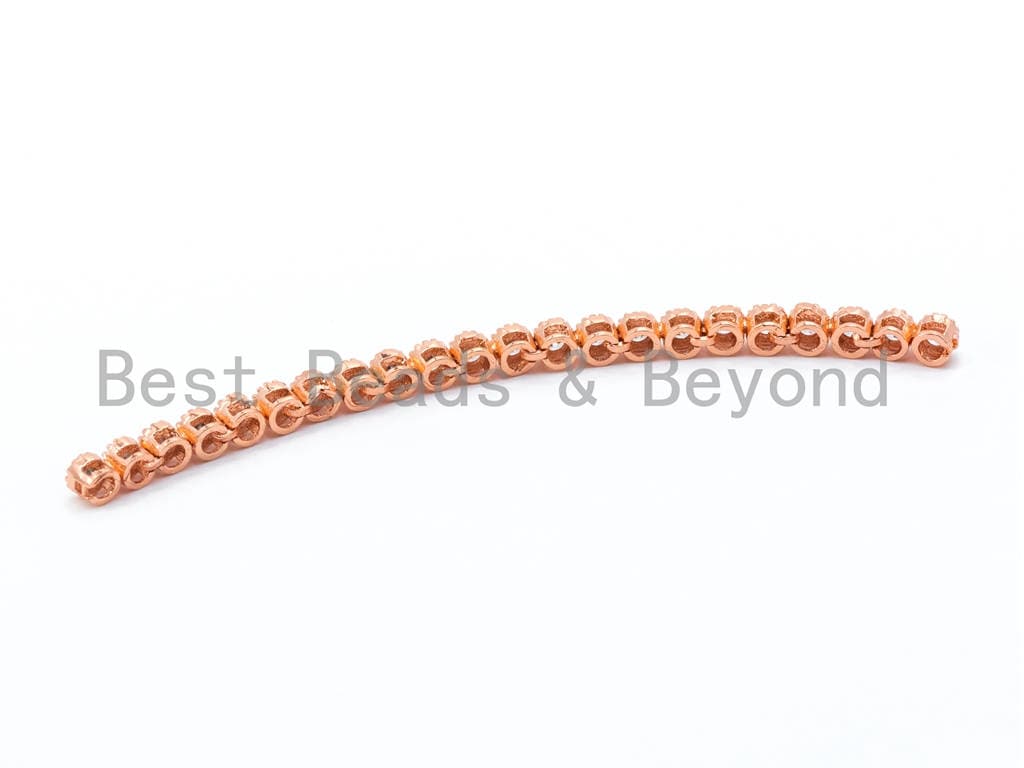 CZ Micro Pave Connector for bracelet, Black/Silver/Gold/Rose Gold tone Connector with Clear CZ, 4.5x54mm,sku#M196