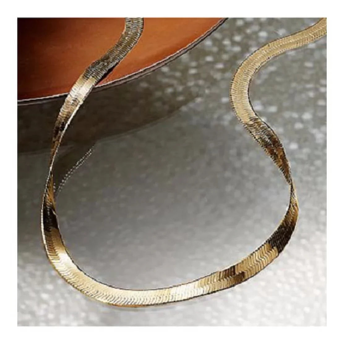 RMZ Gold NYC 14K Flat Snake Choker Necklace 16"