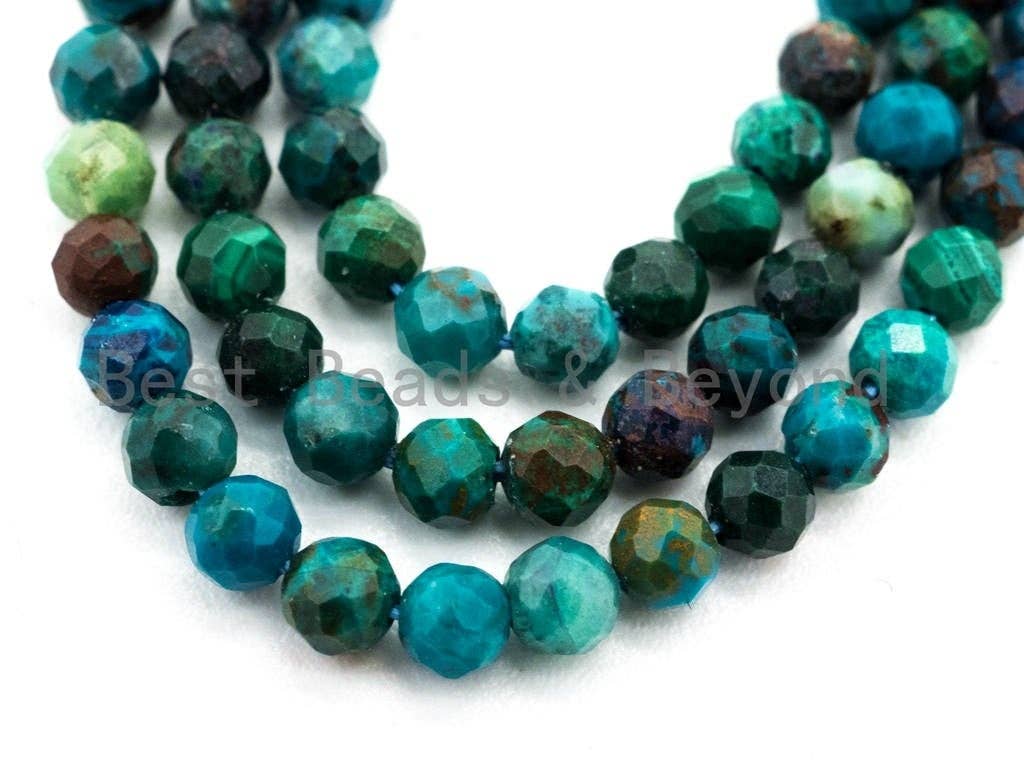 High Quality Natural Chrysocolla beads, 2mm/3mm/4mm, Faceted, SKU#U234
